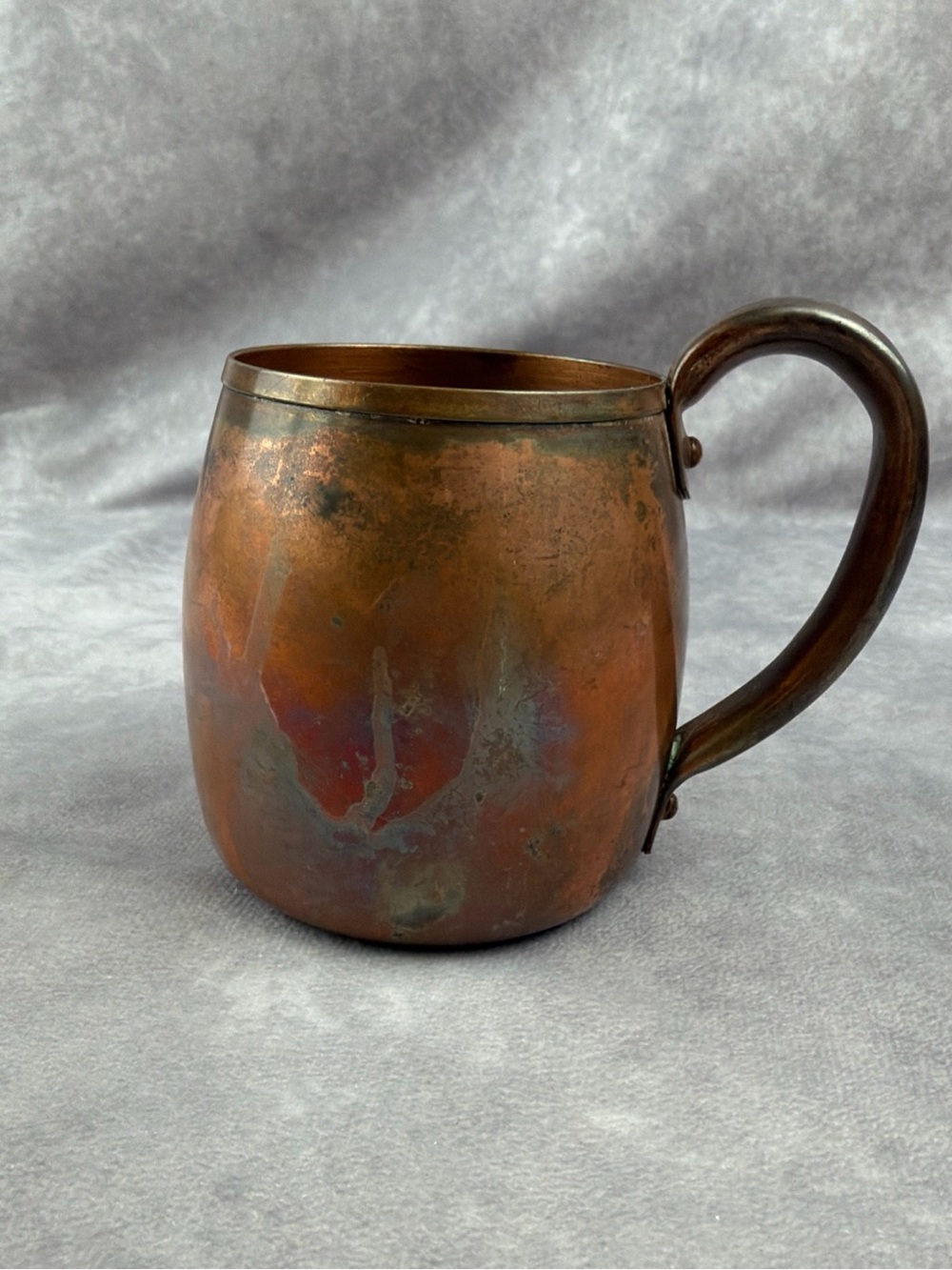 Vintage West Bend Solid Copper Mug USA Rustic Patina 16 oz Moscow Mule Cup